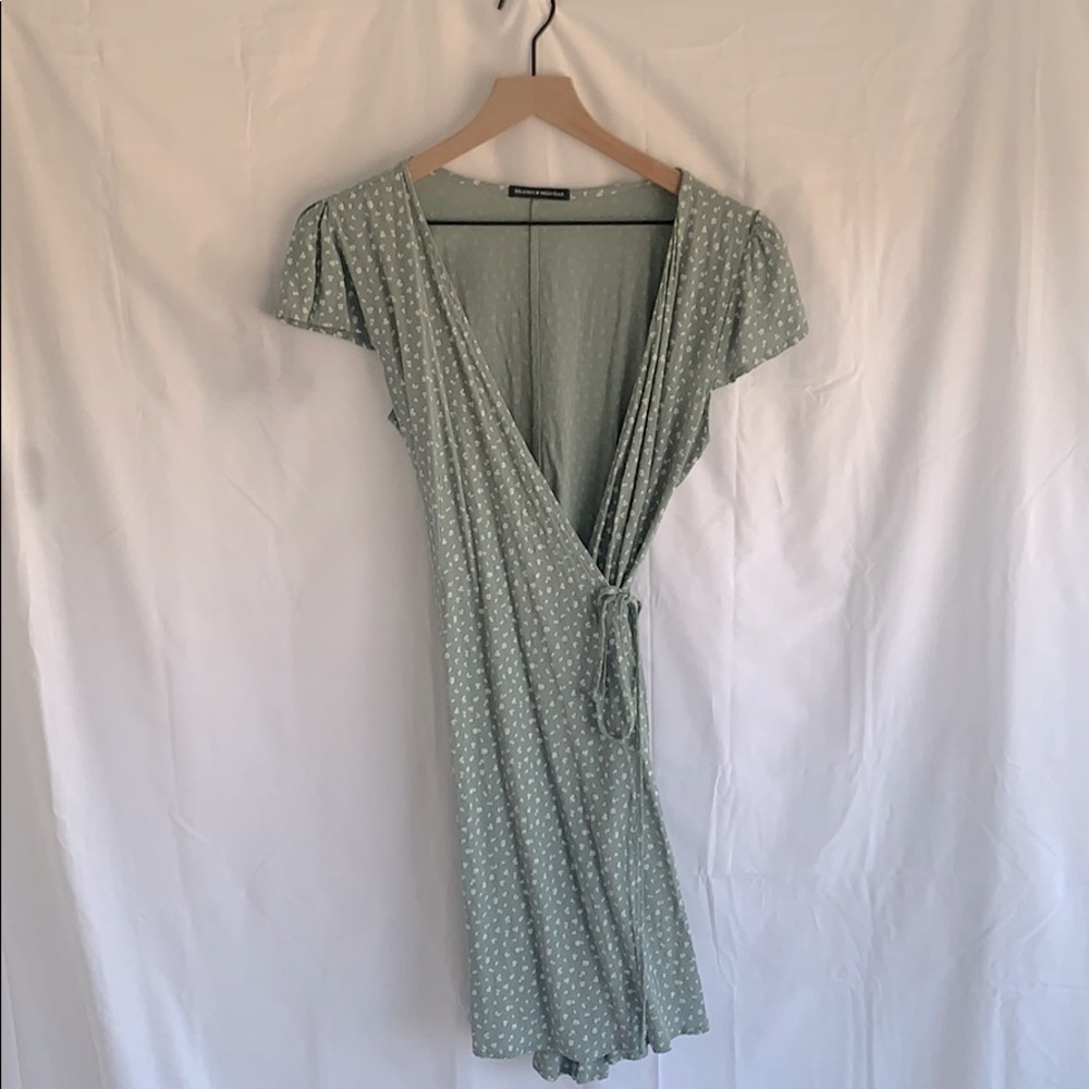Brandy Melville Sage wrap dress